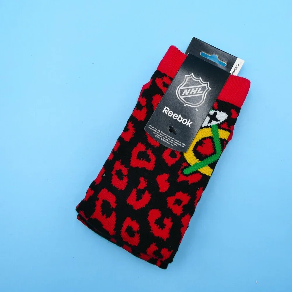 Chicago Blackhawks Crew Socks Womens One Size Reebok Red Hockey‎ NHL Mid Y2K